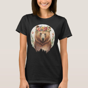 Camiseta Amantes de os animais De Coroa De Flores Castanhos
