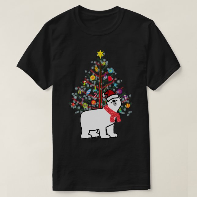 Camiseta Amantes de os animais de Natal do Polar Bear (Frente do Design)