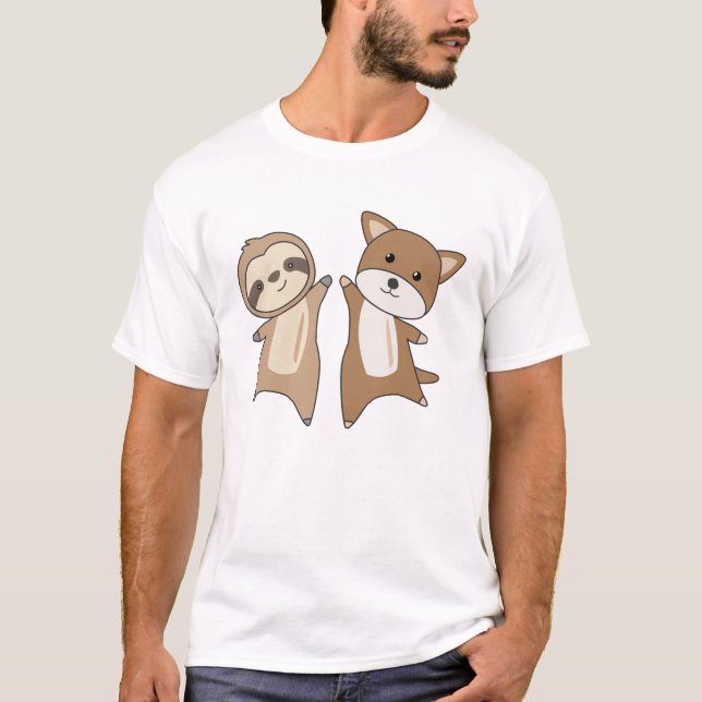 Camiseta Amantes de os animais De Sloth Beagle Dog Cães (Frente)