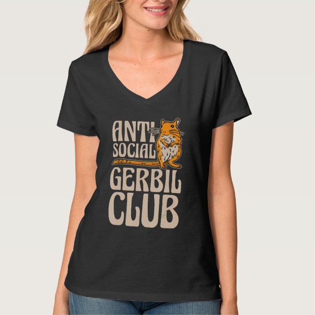 Camiseta Amantes de os animais do Anti Social Gerbil Club R (Frente)