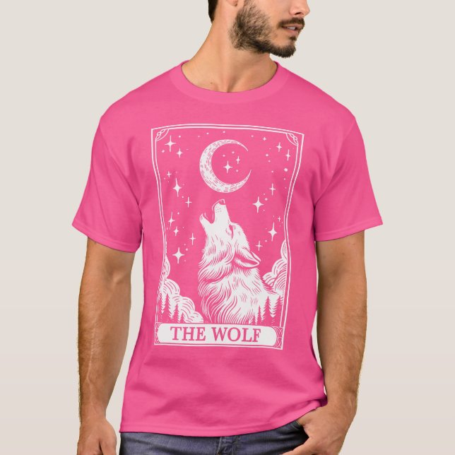 Camiseta Amantes de os animais do Lobo da Lua do Crescente  (Frente)