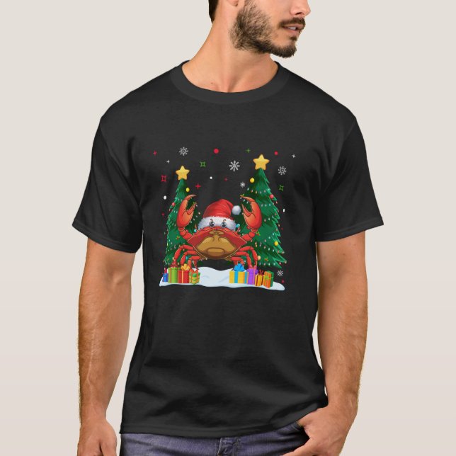Camiseta Amantes de os animais Engraçados Caranguejo Santa  (Frente)