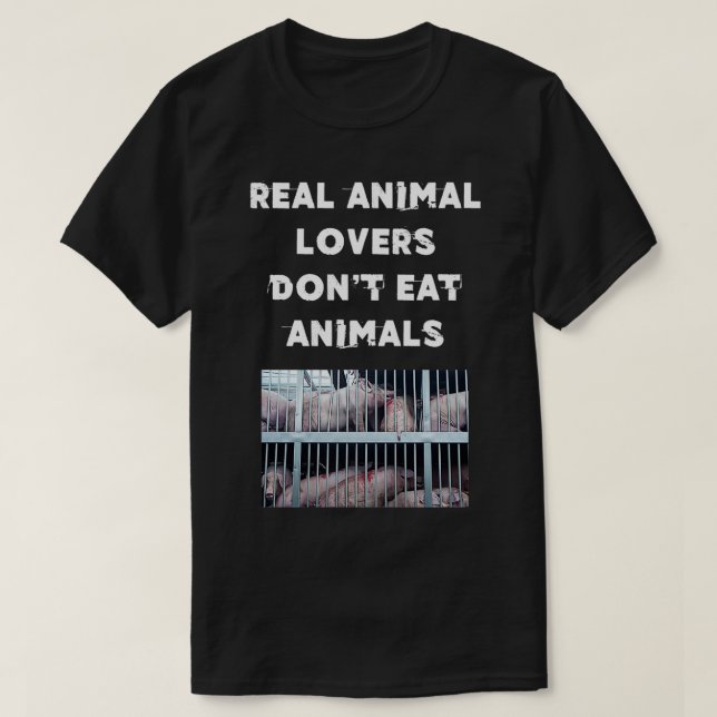 Camiseta Amantes de os animais reais não comem animaisGRAPH (Frente do Design)