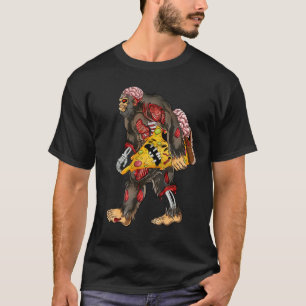 Camiseta Amantes de Pizza de Pepperoni Pé Grande Esqueleto