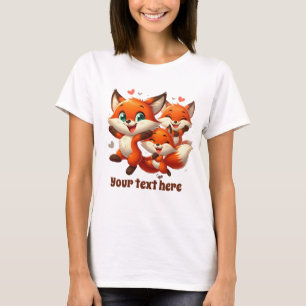 Camiseta Amantes de raposa personalizáveis e bonitos