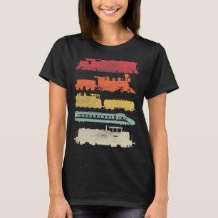 Camiseta Amantes de Trens Retro Masculinos Trem de Estrada