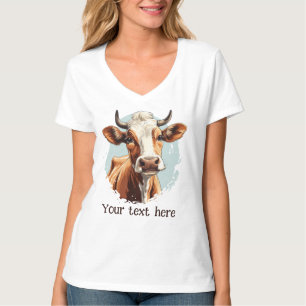 Camiseta amantes de vacas bonitas adicionam texto