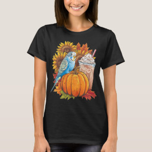 Camiseta Amantes do Budgie Parakeet Pumpkin Spice Latte Bud
