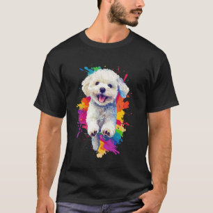 Camiseta Amantes do Cavachon Arte Colorida Splash Cachorro
