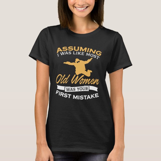 Camiseta Amantes engraçados de Skydiving das mulheres (Frente)