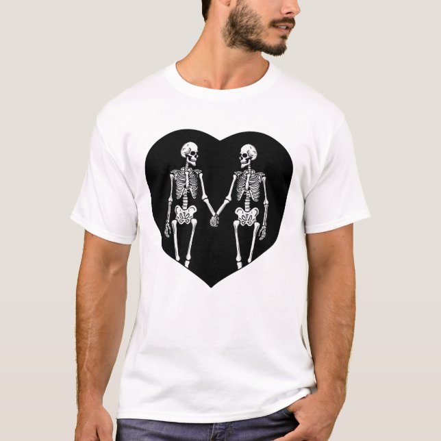 Camiseta Amantes Esqueleto Coração (Frente)
