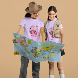 Camiseta Amantes flamingos Rosa