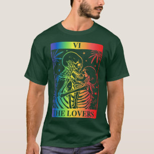 Camiseta Amantes Tarot Card de Skeleton de Gótico oculto LG