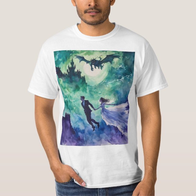 Camiseta Amantes Voantes - Pintura Por Aquarela (Frente)