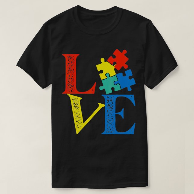 Camiseta Amar a consciência do Autismo Quebra-cabeça (Frente do Design)