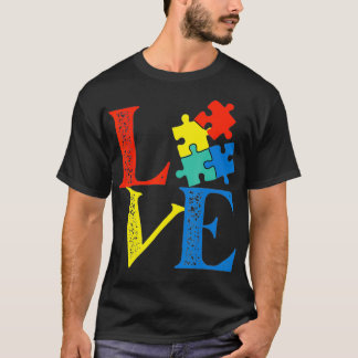 Camiseta Amar a consciência do Autismo Quebra-cabeça