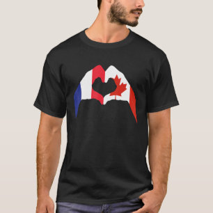 Camiseta Amar A França E A Bandeira Do Canadá Combinadas