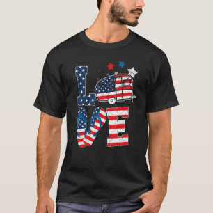 Camiseta Amar Acampamento Nos Eua Bandeira 4 De Julho Sacud