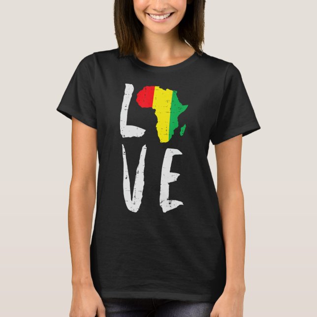 Camiseta Amar África História Negra Mês África Americana (Frente)