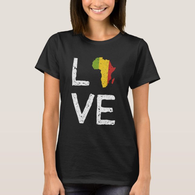 Camiseta Amar África História Negra Mês África Americana (Frente)