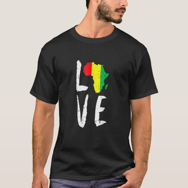 Camiseta Amar África História Negra Mês África Americana (Frente)