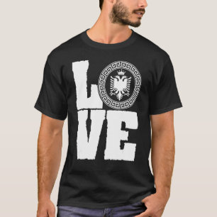 Camiseta Amar Águia Albanesa De Dupla Cabeça Para Um Patrio