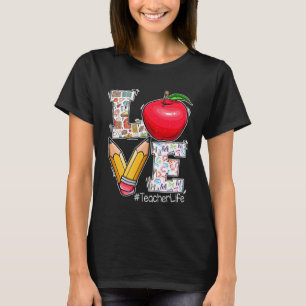 Camiseta AMAR Apreciação do Professor Lápis de Apple Life