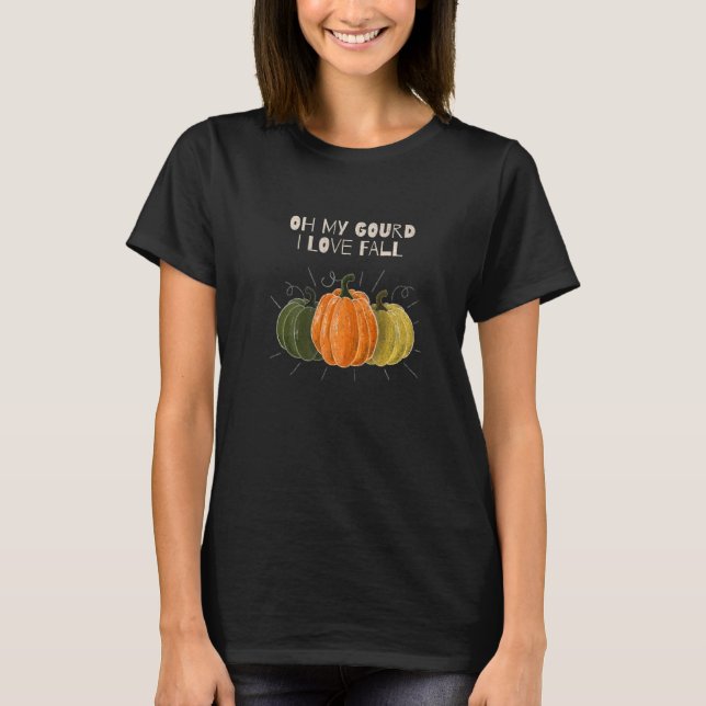 Camiseta Amar Cabeça Pumpkin outono outono de outono deixa  (Frente)