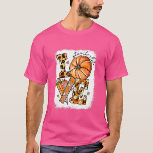 Camiseta Amar Cair Tye Teacher Life Pumpkin Outono Do Que