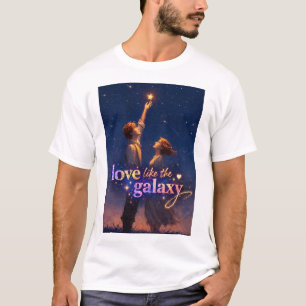 Camiseta Amar Como a Galáxia – Noite Estrelada Romântica Ca