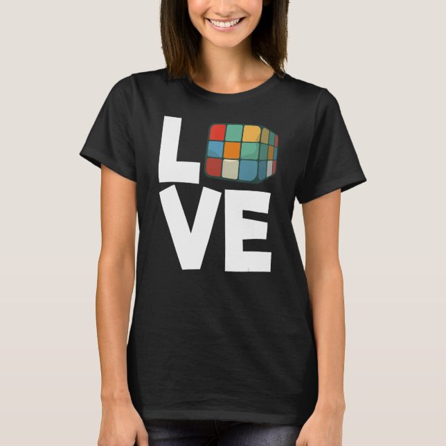 Camiseta Amar Curando Cubos De Amor Cubo De Resolução De Qu (Frente)