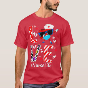 Camiseta Amar Dabbing Heart Nursing Enfermeira Dias de os n