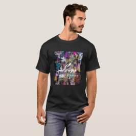 Camiseta Amar Flores Marinhas, coral macio,