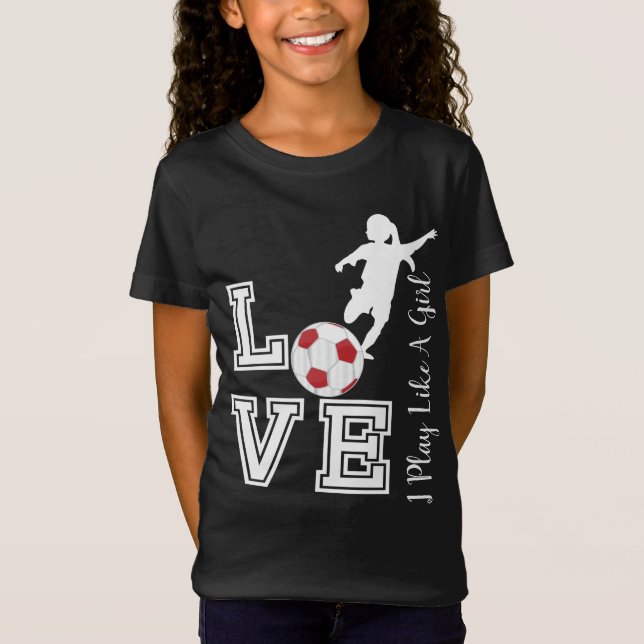 Camiseta Amar Futebol - Eu Toco Como Uma Rapariga - Vermelh (Frente)