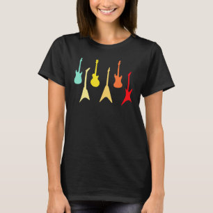 Camiseta Amar Guitarra Diferentes Guitarras Retro-Guitarra
