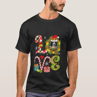 Camiseta Amar Landseer de Natal Vestindo o cachorro de Sant
