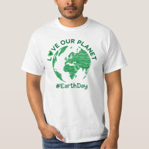 Camiseta Amar nossa consciência ambiental do dia do planet