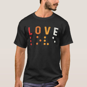 Camiseta Amar o Dia Mundial do Braille Cegos Pessoas Cegos 
