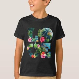 Camiseta Amar o Reciclagem do Dia da Terra Feliz Professor