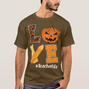 Camiseta Amar Professor Halloween outono Dia de outono Dia
