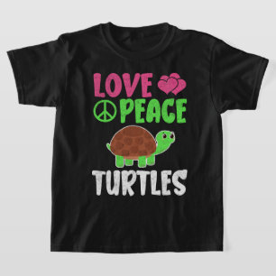Camiseta Amar Tartarugas de Paz Animais do Zoológico Bonito