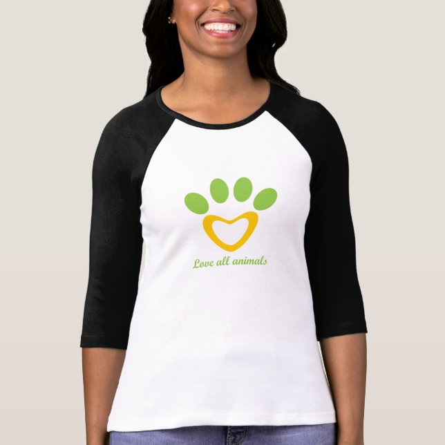 Camiseta amar todos os animais (Frente)