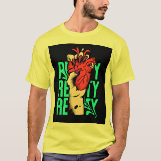 Camiseta amarela com coração