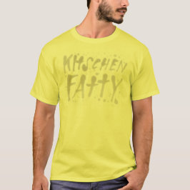 Camiseta Amarela com Logotipo Gorduroso na Cozinha