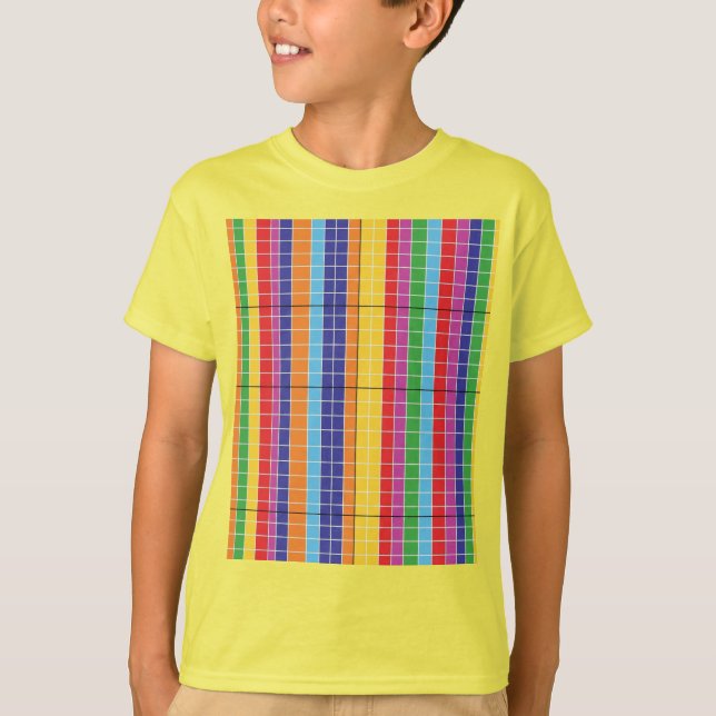 Camiseta Amarela com Padrão Geométrico Colorido |  (Frente)
