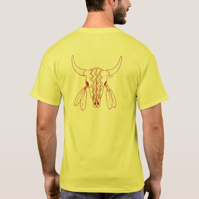 Camiseta amarela da linha vermelha Ghost Dance Buf (Verso)