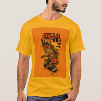 Camiseta amarela de meia manga com desenho de Lobo