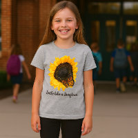 Camiseta Amarela de Meninas com Flor de Girassol