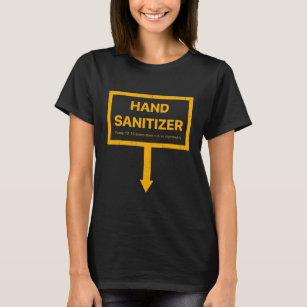 Camiseta Amarelo Adulto Engraçado Mão Sanitizer