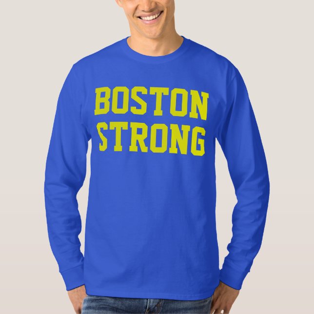 Camiseta Amarelo azul forte de Boston (Frente)